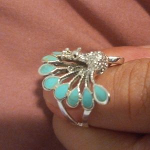 925 sterling silver peacock ring